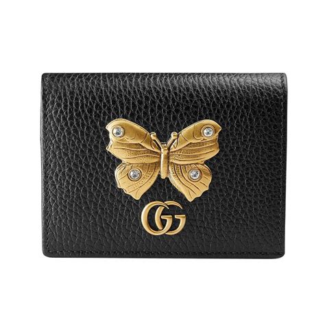 gucci butterfly wallet black|vintage Gucci wallet black leather.